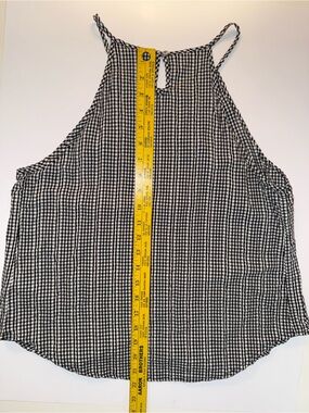 Black and White Checkered Cotton Gingham Spaghetti Strap Camisole